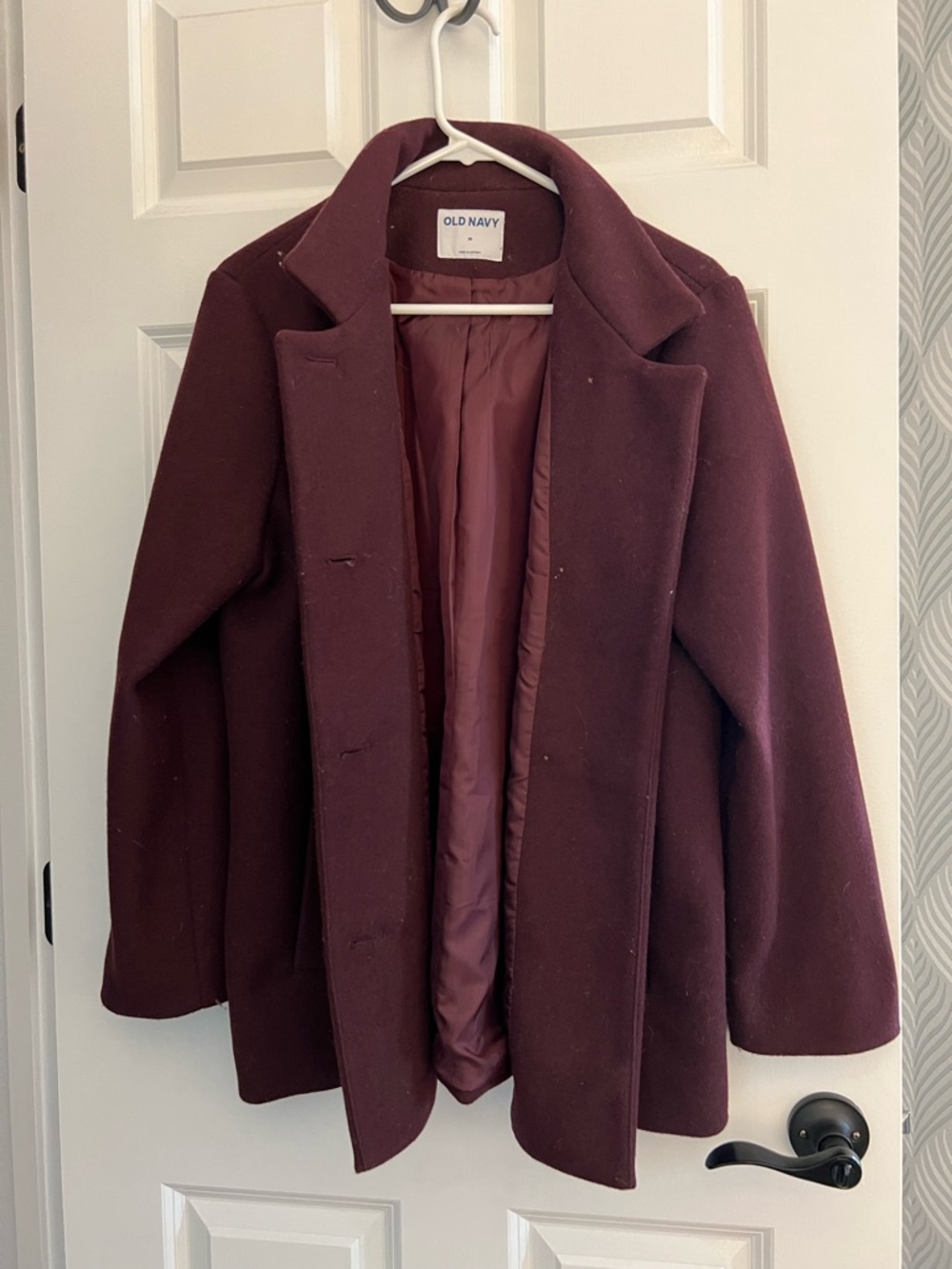 Old Navy Women's Burgundy Pea Coat